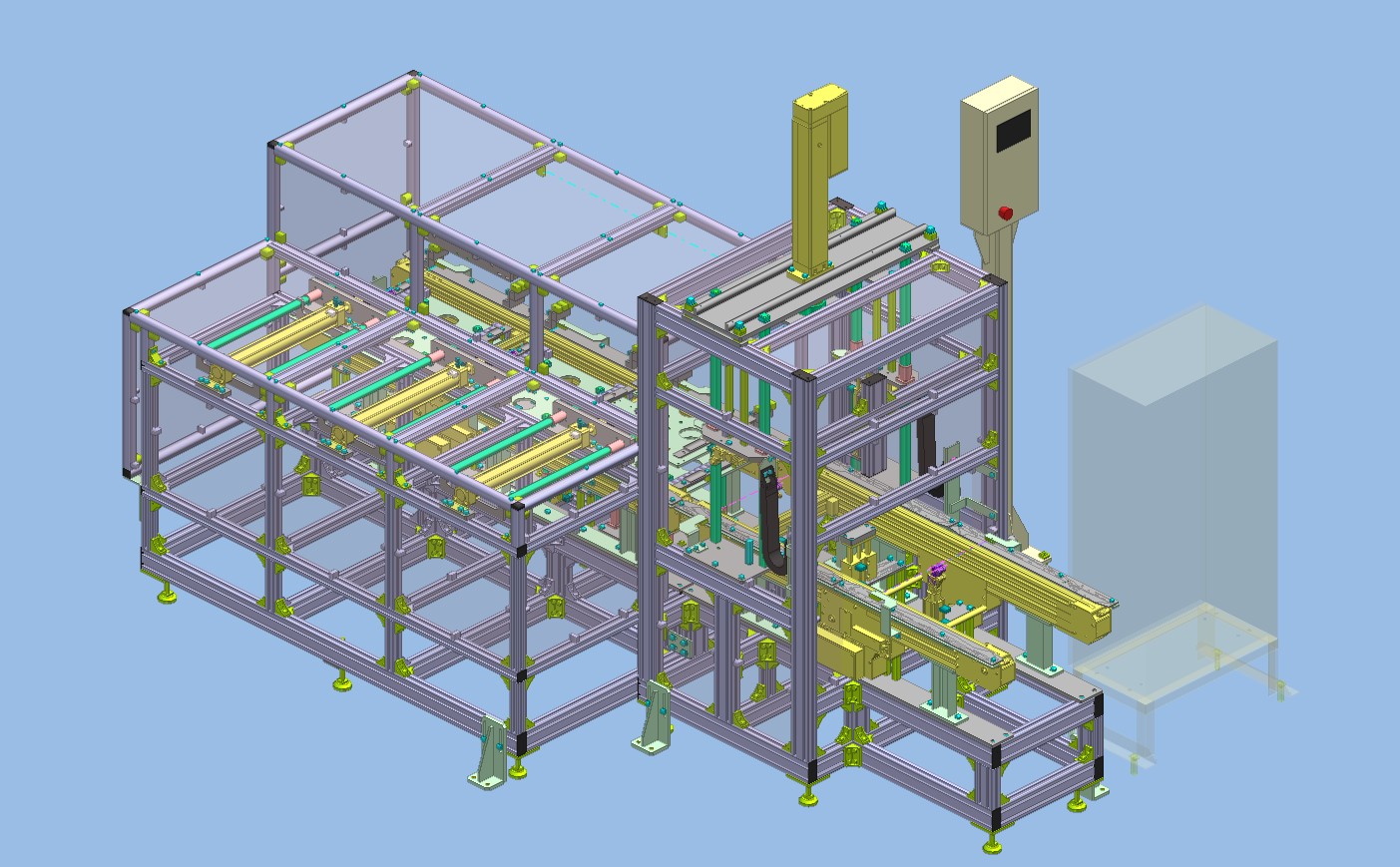 トレイ段組み装置